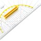 ARISTO Geodreieck® geo trojuholník 1555/4 transparentný, 25cm s rúčkou, fazetou a atramentovými drážkami (AR1555/4)