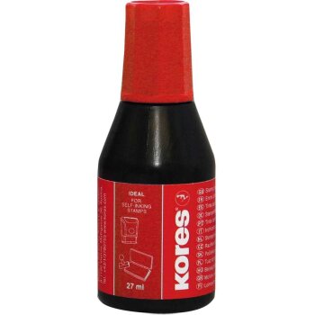 Kores Stempelfarbe, Inhalt: 27 ml, rot