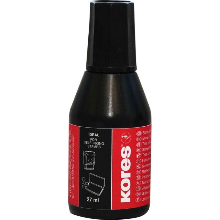 Kores Pečiatková farba, 27 ml - čierna