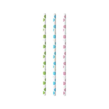 PAPSTAR Papier-Trinkhalm "Dots", 200 mm, farbig...