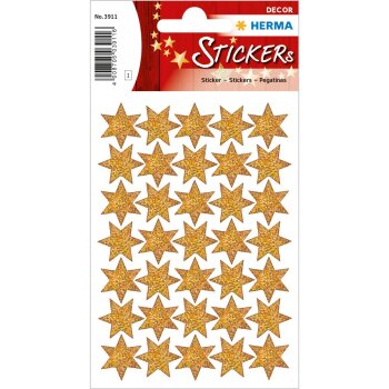 HERMA Weihnachts-Sticker DECOR "Sterne", gold,...