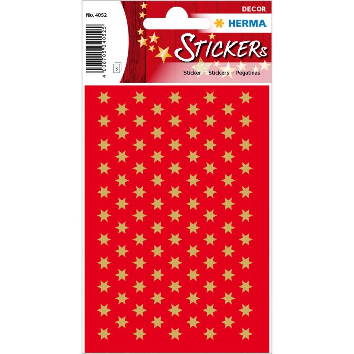 HERMA Weihnachts-Sticker DECOR "Sterne", 6 mm, gold