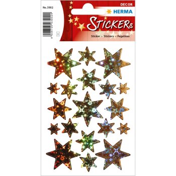 HERMA Weihnachts-Sticker DECOR "Sterne", gold,...