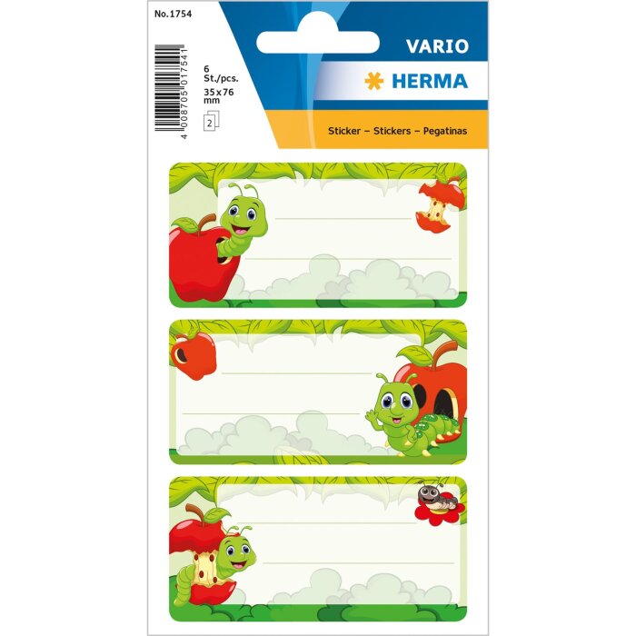 HERMA nalepovacie etikety na učebnice - 76 x 35 mm - červík v jablku