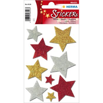 HERMA Weihnachts-Sticker MAGIC "Sterne bunt",...