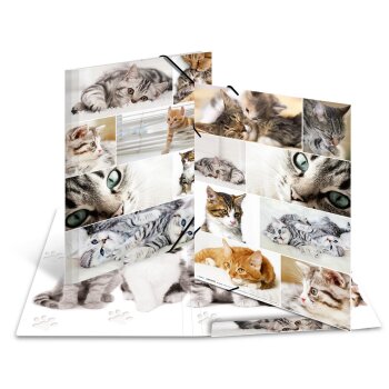 HERMA Eckspannermappe "Katzen", aus Karton, DIN A3