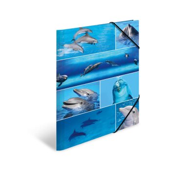 HERMA Eckspannermappe "Delfine", aus Karton,...