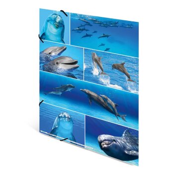 HERMA Eckspannermappe "Delfine", aus Karton,...