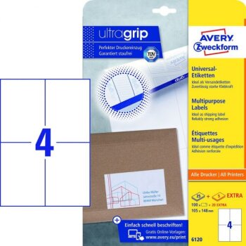 AVERY Zweckform Universal-Etiketten, 105 x 148 mm,...