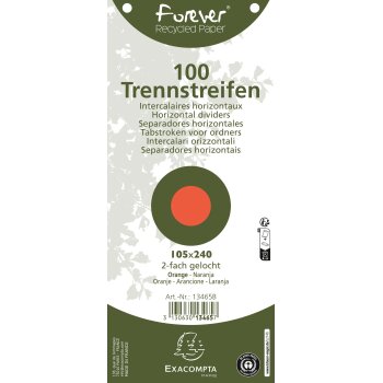 EXACOMPTA Trennstreifen Recycling, 105 x 240 mm, orange