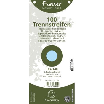 EXACOMPTA Trennstreifen Recycling, 105 x 240 mm, blau