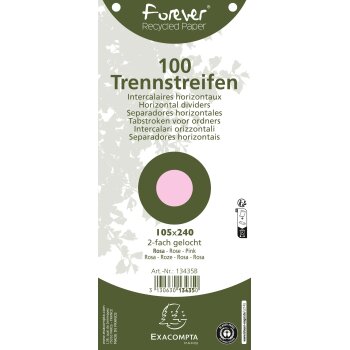 EXACOMPTA Trennstreifen Recycling, 105 x 240 mm, rosa
