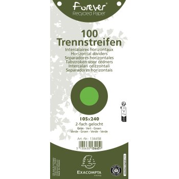 EXACOMPTA Trennstreifen Recycling, 105 x 240 mm, grün