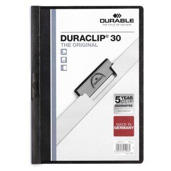 DURABLE obal s klipom - DURACLIP 30 - A4 - čierny