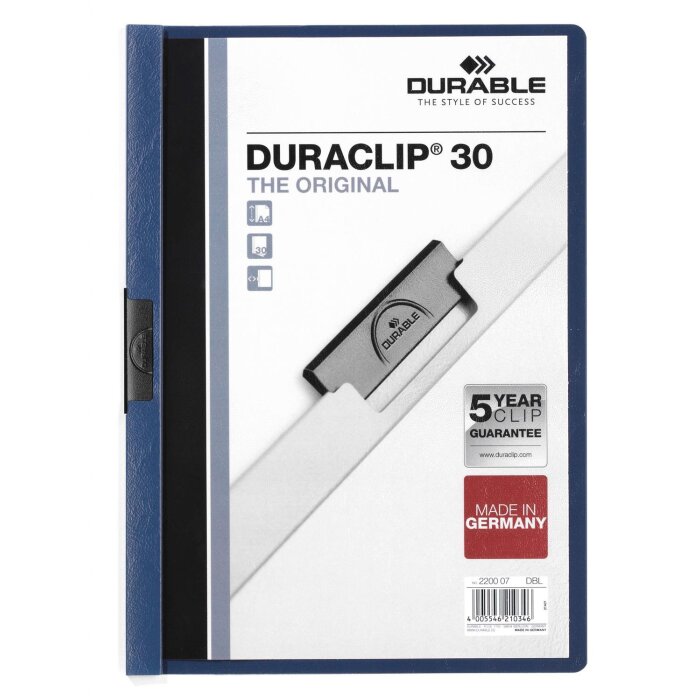 DURABLE Klemmhefter DURACLIP ORIGINAL 30, DIN A4, dunkelblau