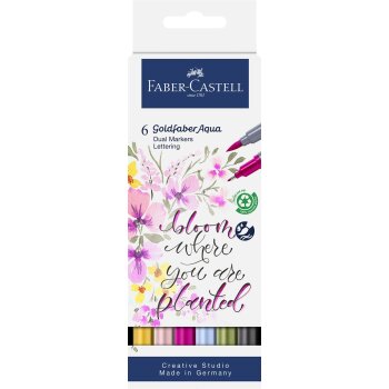 FABER-CASTELL Aquarellmarker GOLDFABER, 6er Etui Lettering
