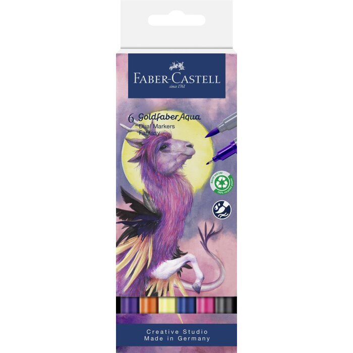 FABER-CASTELL akvarelový popisovač GOLDFABER - 6 ks v puzdre - fantasy