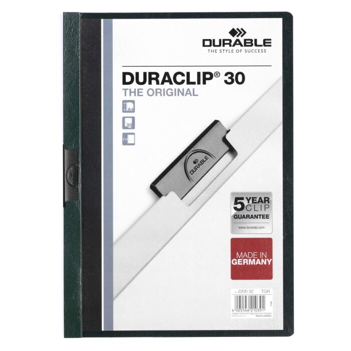 DURABLE obal s klipom DURACLIP Original 30 - A4 - petrolejový