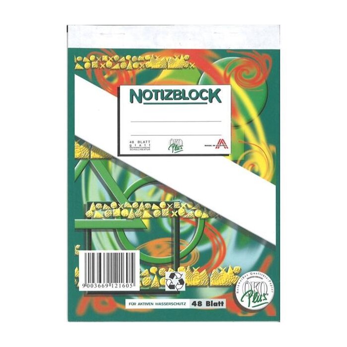 ÖKO-PLUS Notizblock A6 48 Blatt glatt