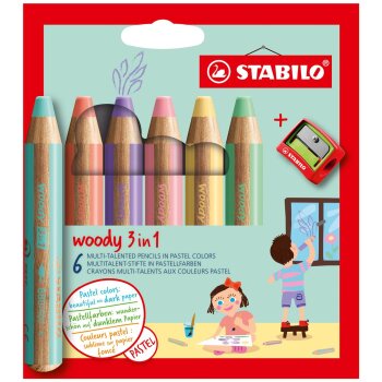 STABILO woody PASTELL 3 v 1, farbička, vodovka a...