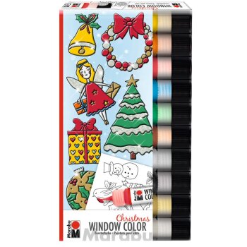 Marabu Window Color-Set "X-Mas", 10 x 25 ml