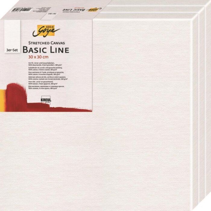 KREUL SOLO GOYA Stretched Canvas Basic Line sada 3 ks 30 x 30 cm