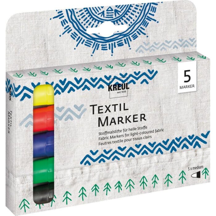 KREUL Textil Marker medium 5er Set