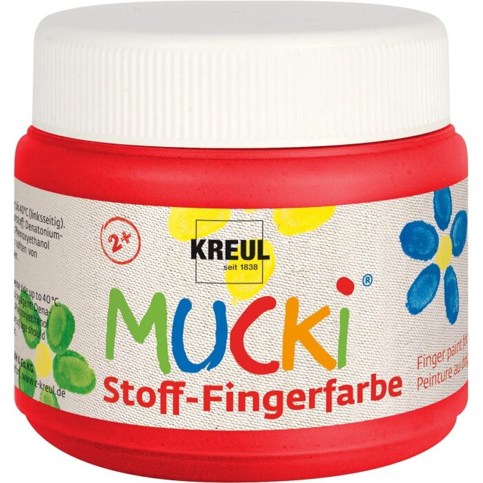 KREUL MUCKI prstová farba na textil - červená - 150 ml