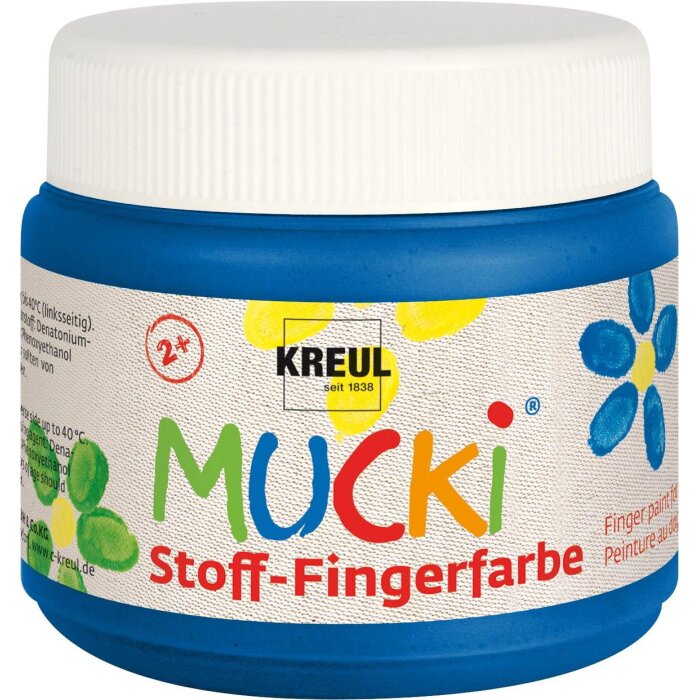 KREUL MUCKI prstová farba na textil - modrá - 150 ml