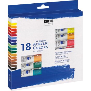 KREUL el Greco Acrylic Set 18 x 12 ml Tuben