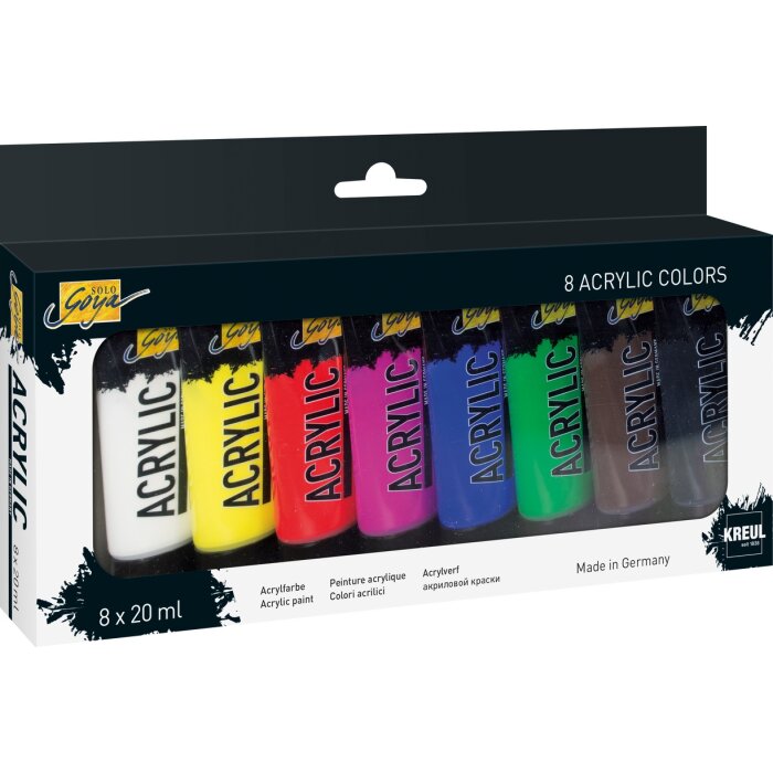 KREUL akrylové farby SOLO GOYA - 20 ml - v tube - 8 ks súprava
