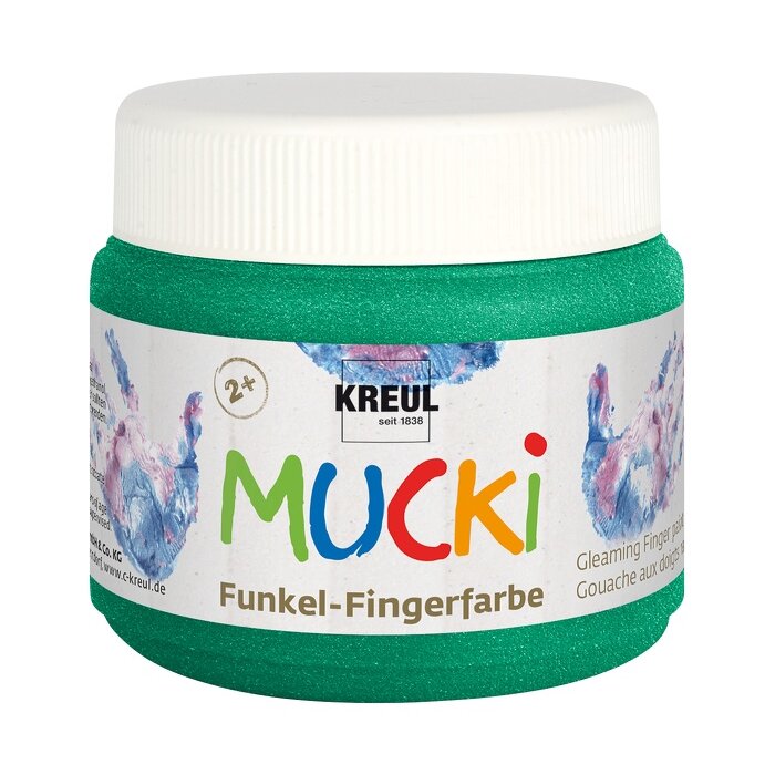 KREUL MUCKI prstová farba - trblietavá - smaragdovozelená - 150 ml