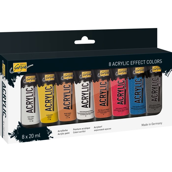 KREUL SOLO GOYA Acrylic 20 ml 8er Set Effect Colors