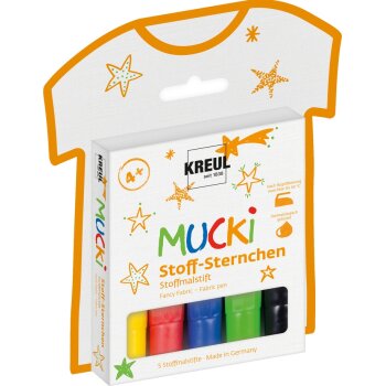 KREUL MUCKI Stoff-Sternchen fixka na textil - 5-dielna...