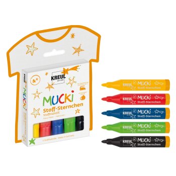 KREUL MUCKI Stoff-Sternchen fixka na textil - 5-dielna...