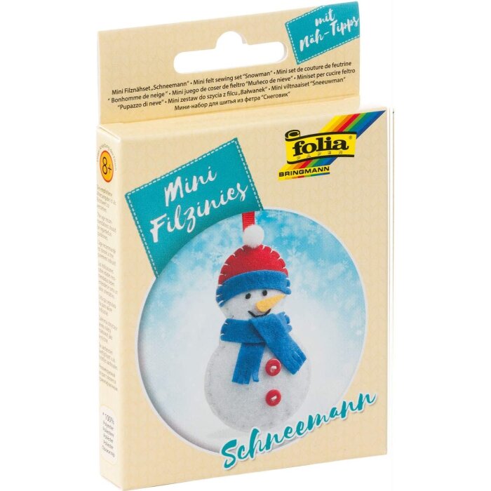 folia Mini Filz-Nähset "Filzinies", 14-teilig, Schneemann