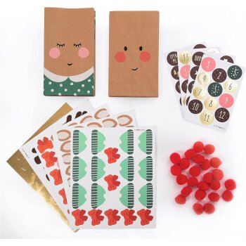 folia Adventskalender-Set RED NOSE REINDEER, 216-teilig
