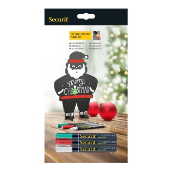Securit 3D vianočná kriedová tabuľa - Santa...