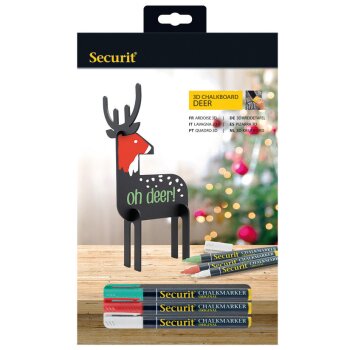 Securit 3D vianočná kriedová tabuľa - jeleň...