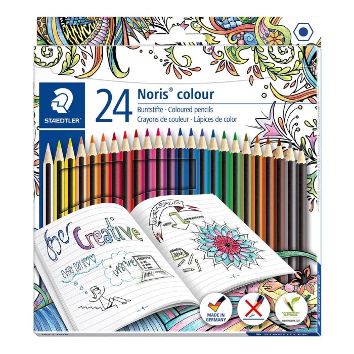 STAEDTLER Noris 185 colour Buntstifte 24er Kartonetui "Malen für Erwachsene"
