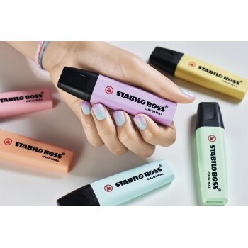 Textmarker - STABILO BOSS ORIGINAL Pastel - Einzelstift - pudriges Gelb