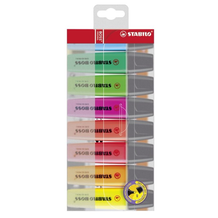 Textmarker - STABILO BOSS ORIGINAL - 8er Pack - mit 8 verschiedenen Farben