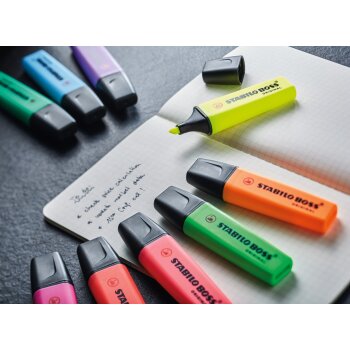 Textmarker - STABILO BOSS ORIGINAL - 8er Pack - mit 8 verschiedenen Farben
