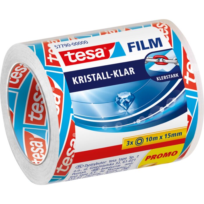 tesa Film lepiaca páska - priehľadná - 15 mm x 10 m - úsporné balenie - 3 ks súprava