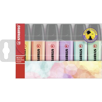 Textmarker - STABILO BOSS ORIGINAL Pastel - 6er Pack -...