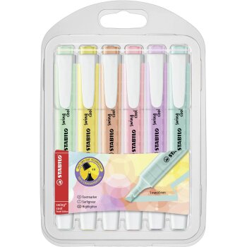 Textmarker - STABILO swing cool Pastel Edition - 6er Pack...
