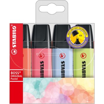 STABILO BOSS ORIGINAL Pastel - zvýrazňovač - 4 ks...