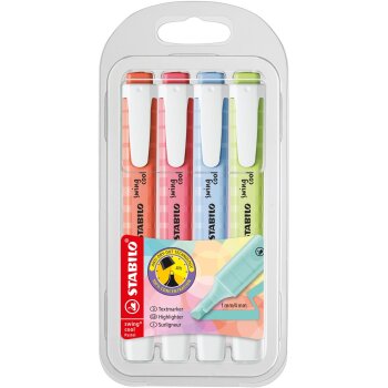 Textmarker - STABILO swing cool Pastel - 4er Pack - Prise...