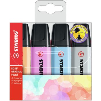 STABILO BOSS ORIGINAL Pastel - zvýrazňovač - 4 ks...