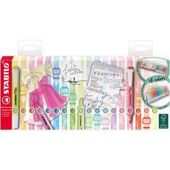 Textmarker - STABILO swing cool - 18er Tischset - mit 18...